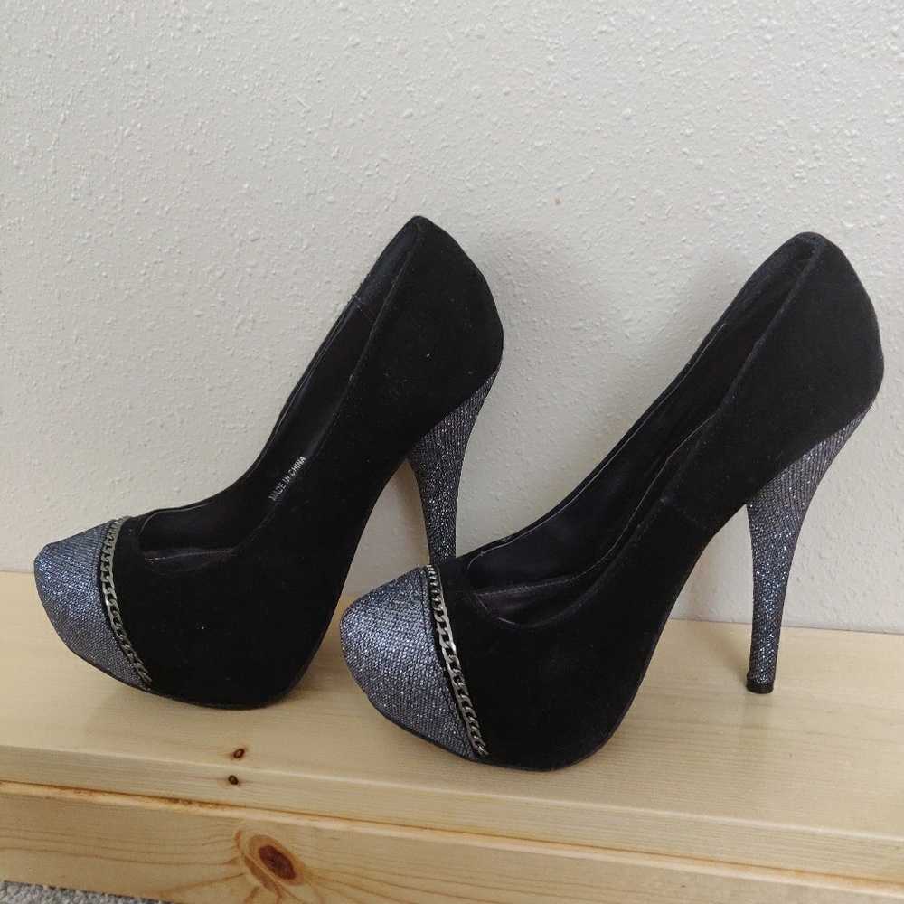 Black & Silver Heels